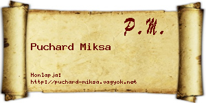 Puchard Miksa névjegykártya